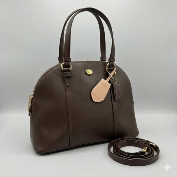Authentic Coach Peyton Leather Cora Domed Satchel - Picture 1 of 13